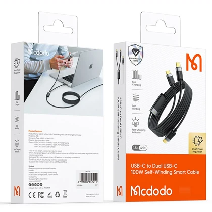 کابل چند سر تایپ سی 100 وات مک دودو MCDODO مدل CA-738 طول 1.5 متر