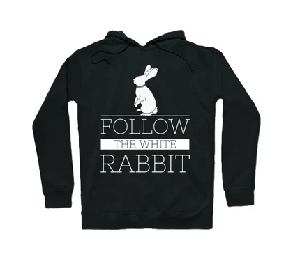 هودیMatrix | هودی ماتریکس با طرح FOLLOW THE WHITE RABBIT کد 101907