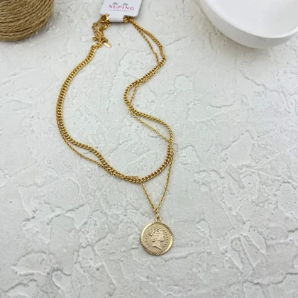 گردنبند زنانه طرح سکه دوردیفه شیک و خاص