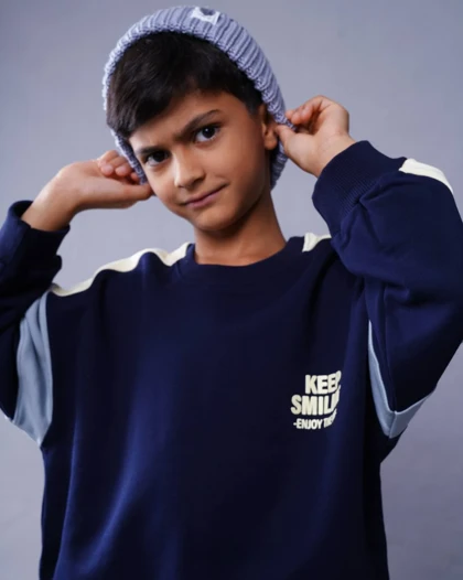 بلوز شلوار جاگر طرح FUN رنگ طوسی کد 3191