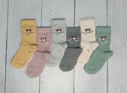 جوراب بچه گانه ساق‌دار جغد سایز 3