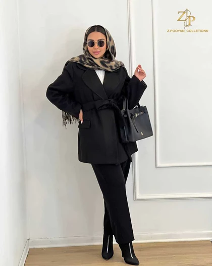 پالتو زنانه فوتر ارغوان مشکی