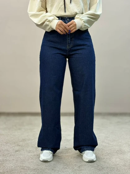 شلوار جین نیم بگ سورمه 3805 امسو