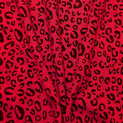 تاپ راحتی زنانه مدل پلنگی رنگ قرمز ماییلدا کد 5328-1