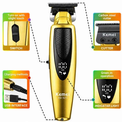ماشین اصلاح حرفه ای سر و صورت کمی Kemei مدل KM-1673