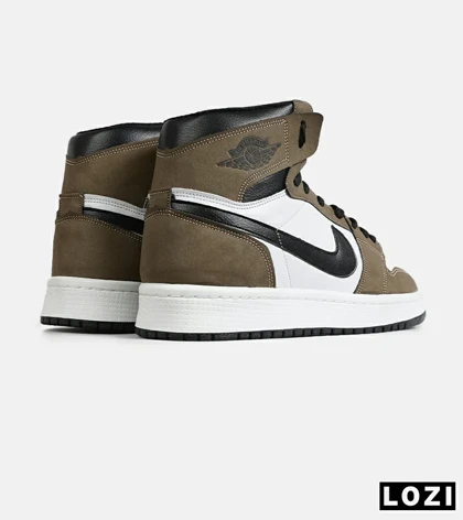 کفش کتانی ساق‌دار مردانه و زنانه قهوه ای NIKE jordan 1 مدل 7685