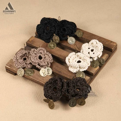 کلاه و گوشواره زنانه بافت Crochet Hat & Earrings HA198