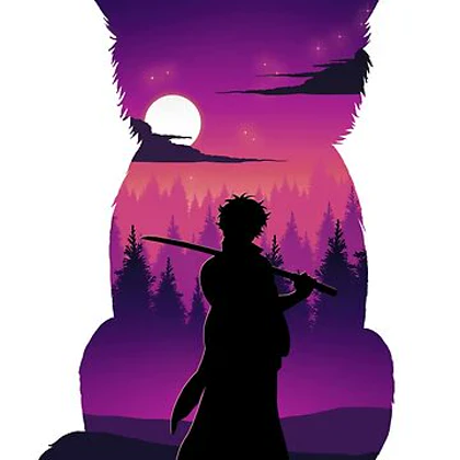 تیشرت انیمه Gintama گینتاما Gintoki Silhouette کد 186852
