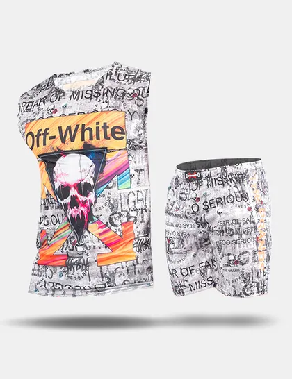 ست رکابی و شلوارک مردانه Off-White