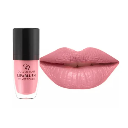 رژ لب و رژگونه جامد مات گلدن رز مدل Velvet Touch شماره 02 – 3.5 گرم
