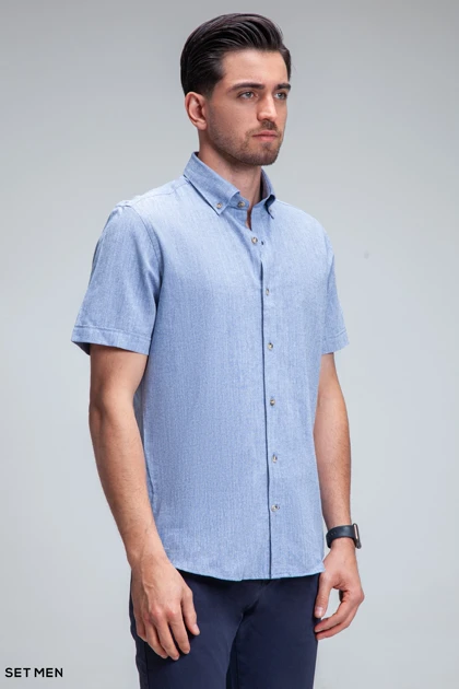 پیراهن مردانه آستین کوتاه لینن