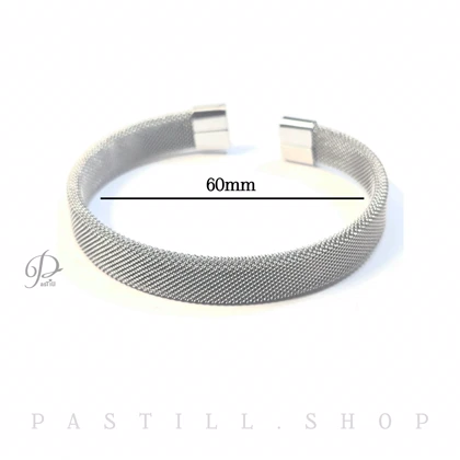 بنگل حصیری استیل 316 _10 میل نقره ایی