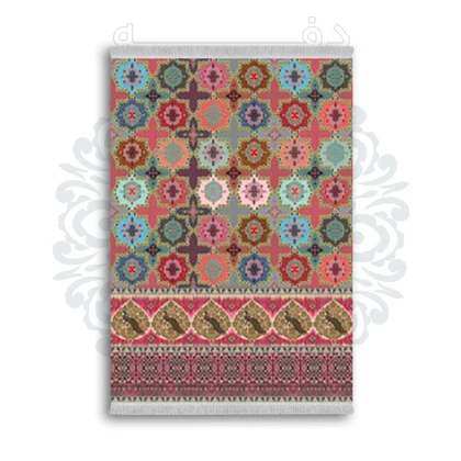 *جدید* فرشینه از جنس پارچه شانل مخمل ترک طرح فانتزی برند دفه کد 1634