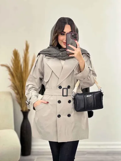 بارانی ژیله هلالی شش دکمه