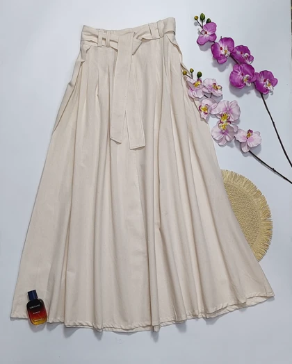 دامن 3 پیل کمربند دار مدل پناه  کد 50281