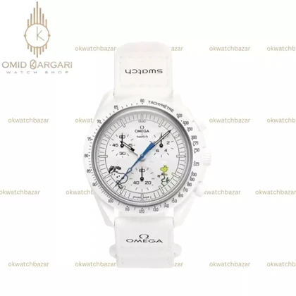 ساعت مچی امگا سواچ ماموریت به ماه اسنوپی طرحدار Omega x Swatch Mision to the moon