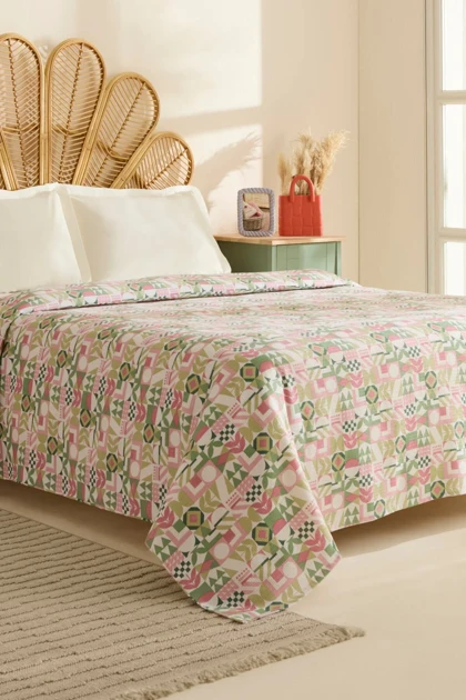 روتختی پیکه دو نفره Karaca Home مدل Tamina پنبه - صورتی رز خشک