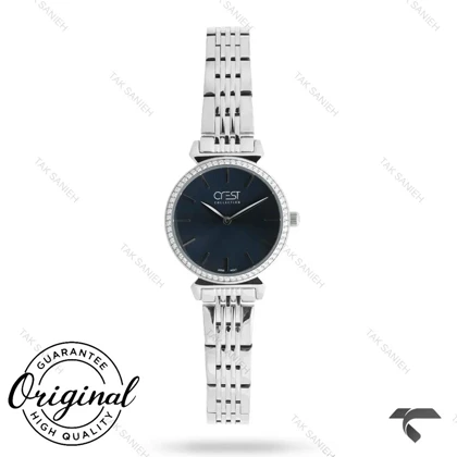 ساعت کرست زنانه 9038-2 صفحه مشکی بند استیل Crest-11233-L