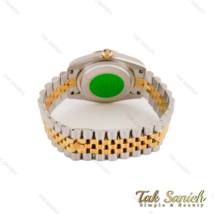 ساعت رولکس مردانه دورنگ طلایی صفحه نگین اعداد رومی Rolex-4868-G