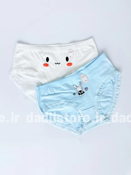 شورت اسلیپ نخ پنبه عروسکی طرح آبی خرگوشی