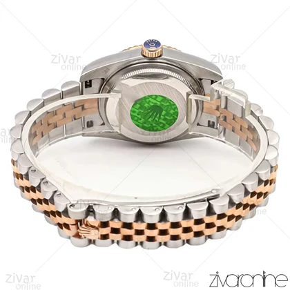 ساعت رولکس دیت جاست زنانه رزگلد نقره ای صفحه سیلور خطی مدیوم 106086