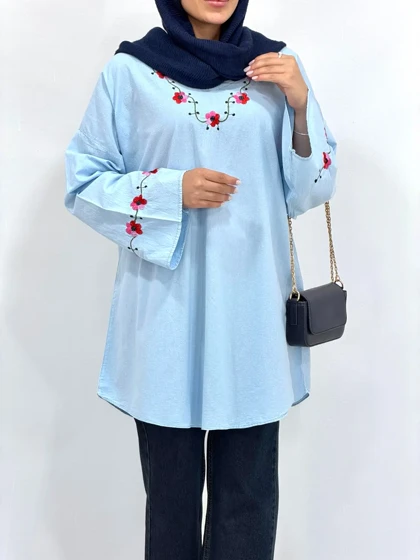مانتو لینن گلدوزی نرگس کد 7033