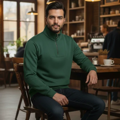 دورس مردانه نیم زیپ مدل Behbod-سبز