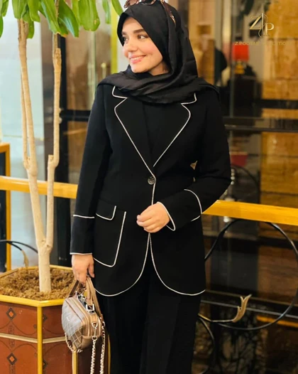 کت و شلوار زنانه مغزی دوزی آستردار آنالیا