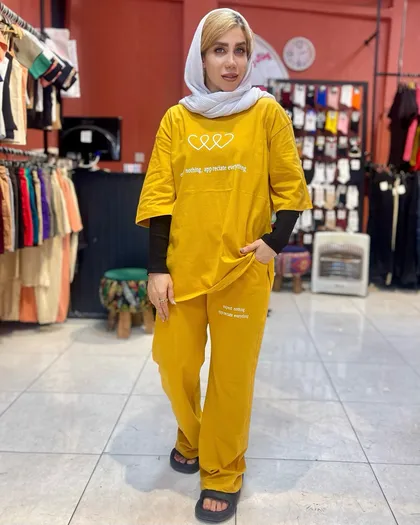 شلوار اورسایز سه ربع نخ‌پنبه