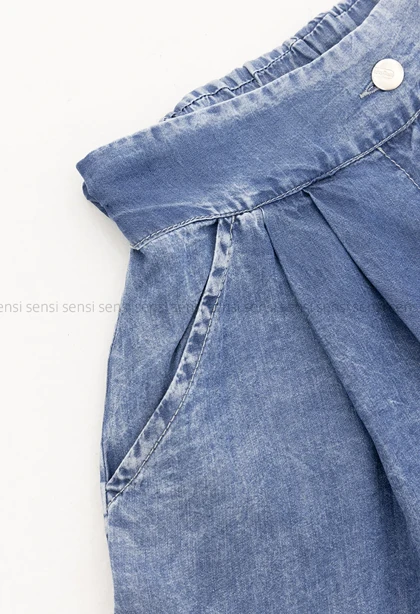 شلوارک دو دکمه تنسل کد 1005310