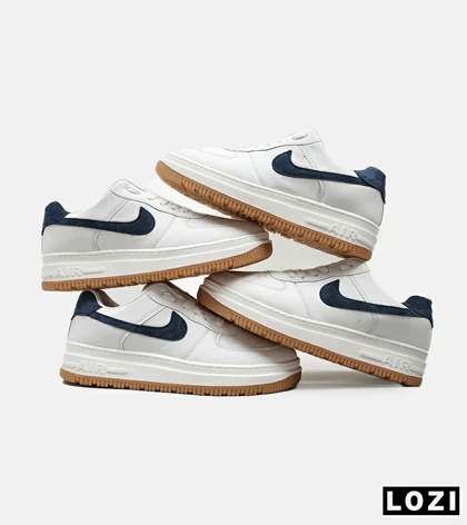 کفش کتانی مردانه و زنانه سفید سرمه ای نایک NIKE AIR FORCE مدل 4760