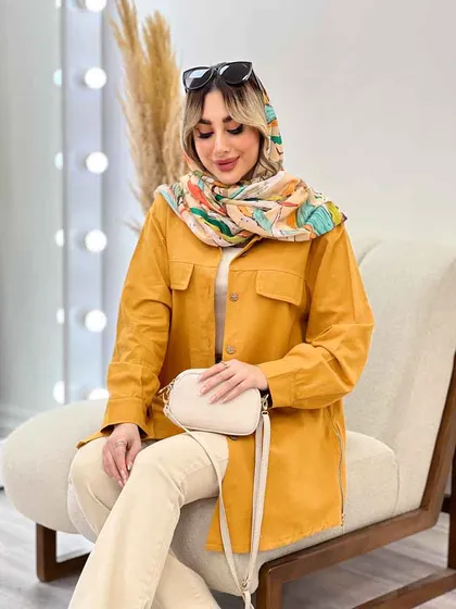 مانتو جیب نما بغل زیپ