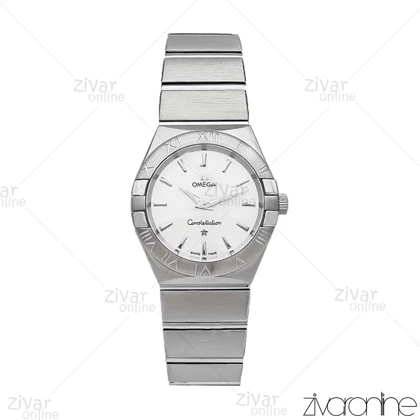 ساعت امگا کانسلیشن زنانه تمام نقره ای ایندکس خطی 106082