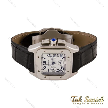 ساعت کارتیه سانتوس 100 زنانه بند چرم سه موتوره Cartier-5680-L
