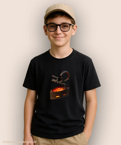 تیشرت بچگانه نوستالژی طرح اتو ذغالی