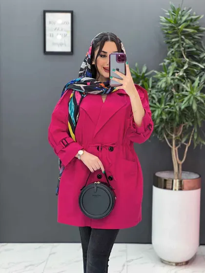 مانتو لینن چهار دکمه آستین بندی
