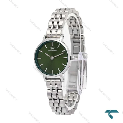 ساعت دنیل ولینگتون زنانه استیل صفحه سبز مینی DW-6310-L