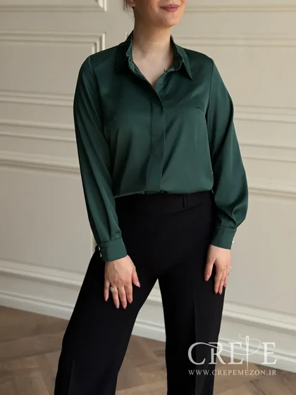 شومیز یقه مردانه ساتن