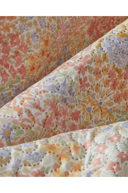 روانداز کینگ سایز English Home مدل Fleur Multicolore پلی‌استر - فیروزه‌ای