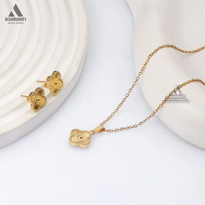ست ونکلیف طلایی Vancliffe Necklace & Earrings G01