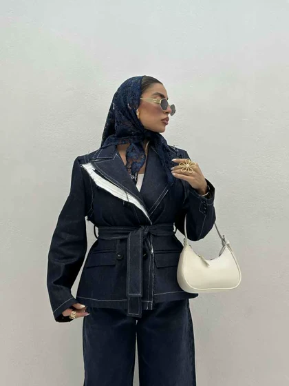 کت جین برش‌دار