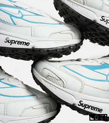 کفش کتانی مردانه سفید آبی نایک NIKE x SUPREME shox ride 2