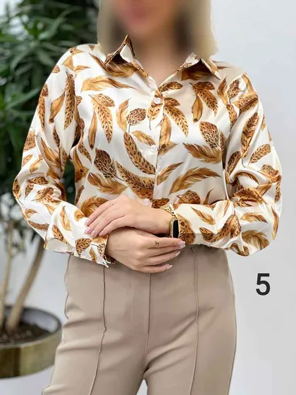 شومیز ساتن طرح دار