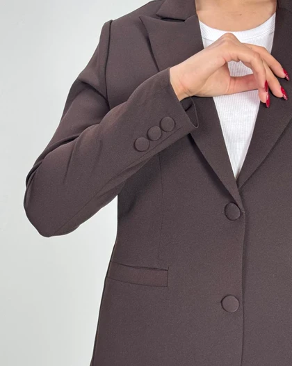 کت یقه انگلیسی دکمه پارچه ای  کد 100171