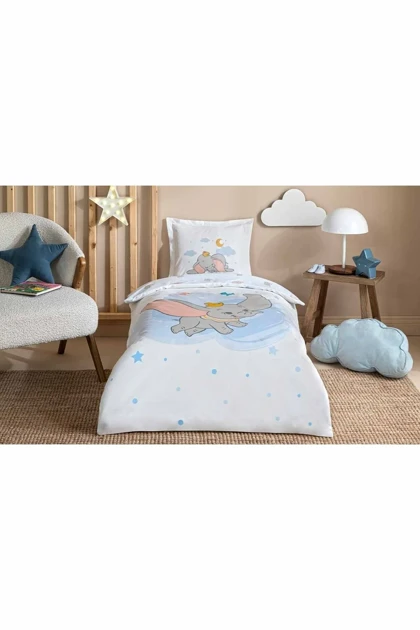 سرویس روتختی نوزاد Özdilek مدل Dumbo Dream Disney دارای مجوز پنبه - آبی