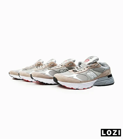 کفش کتانی بزرگ پا طوسی کرم NEW BALANCE 993