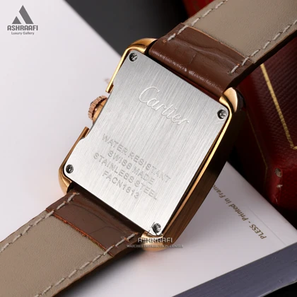 ساعت کارتیه بند چرمی Cartier Tank RG3