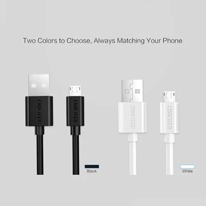 کابل میکرو یو اس بی چویتک CHOETECH مدل AB003 جریان 2.4 آمپر 1.2 متر