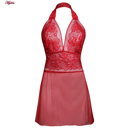 لباس خواب زنانه گیپوری قرمز کد 4312-31002