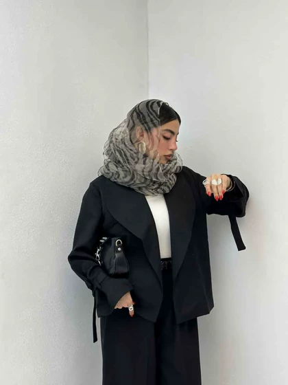 کت ژاکارد آستین بند 120330